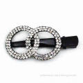 Round hair crocodile clip, decorated with diamonds, OEM orders are welcome